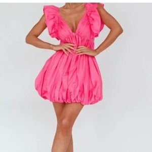 Selfie Leslie Horoscope Bubble Hem Mini Dress Pink - Women S